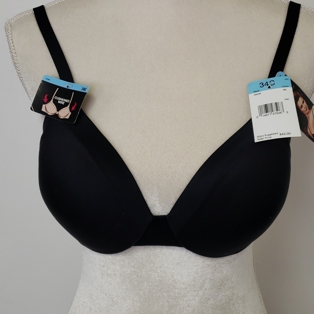 Maidenform T-Shirt Bra Black 34C Style 09436 NWT
